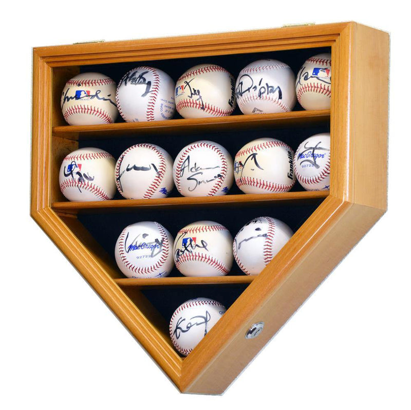 14 Baseball Ball Display Case Cabinet - Home Plate Shaped - sfDisplay.com