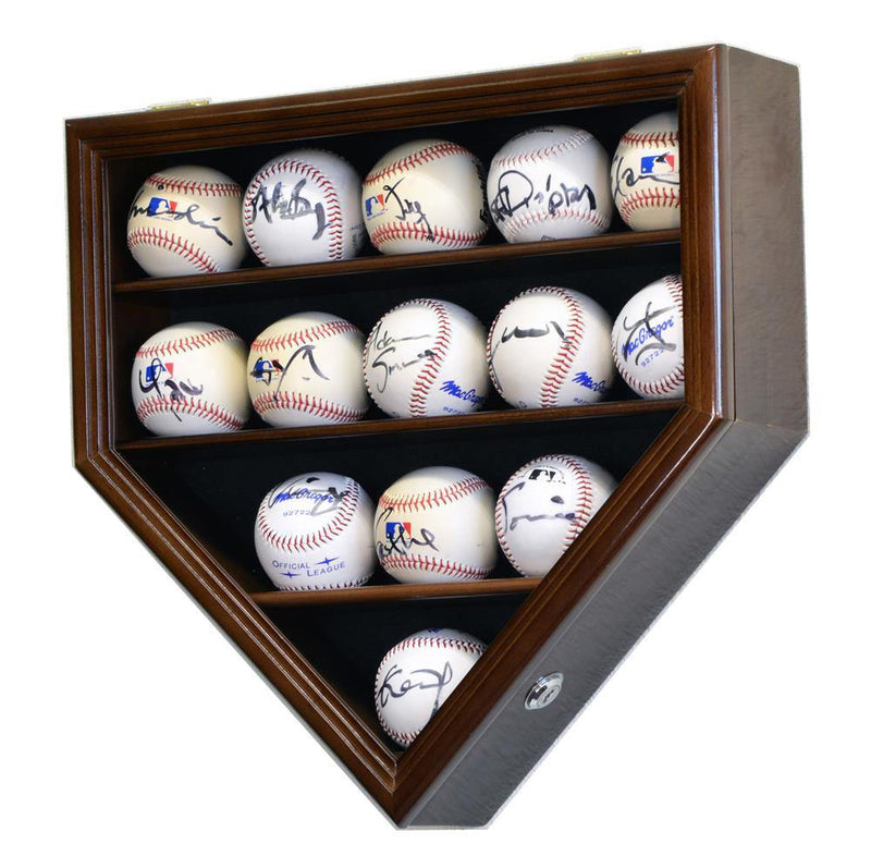 14 Baseball Ball Display Case Cabinet - Home Plate Shaped - sfDisplay.com