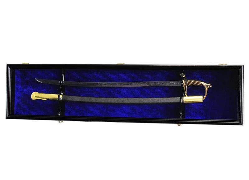 Large 1 Sword and Scabbard Display Case Cabinet (deeper 5 1/4" depth) - sfDisplay.com