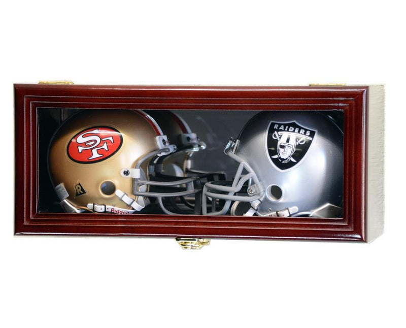 2 Mini Helmet Display Case Cabinet (Mirror Back) - sfDisplay.com