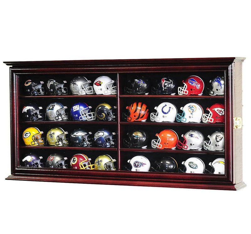 32 Pocket Pro Mini Helmet Display Case Cabinet - sfDisplay.com