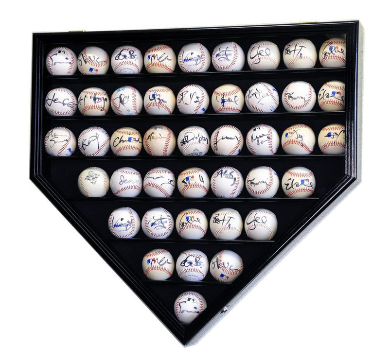 43 Baseball Ball Display Case Cabinet - Home Plate Shaped - sfDisplay.com