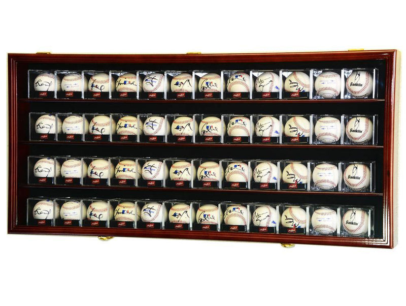 48 Baseball Acrylic Cubes Display Case Cabinet - sfDisplay.com