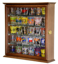 Mirror Backed and 4 Glass Shelves Shot Glass Display Case Cabinet - sfDisplay.com