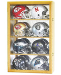 8 Mini Helmet Display Case Cabinet (Mirror Back) - sfDisplay.com