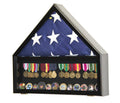 Flag and Memorabilia Challenge Coin Medals Display Case Cabinet - sfDisplay.com