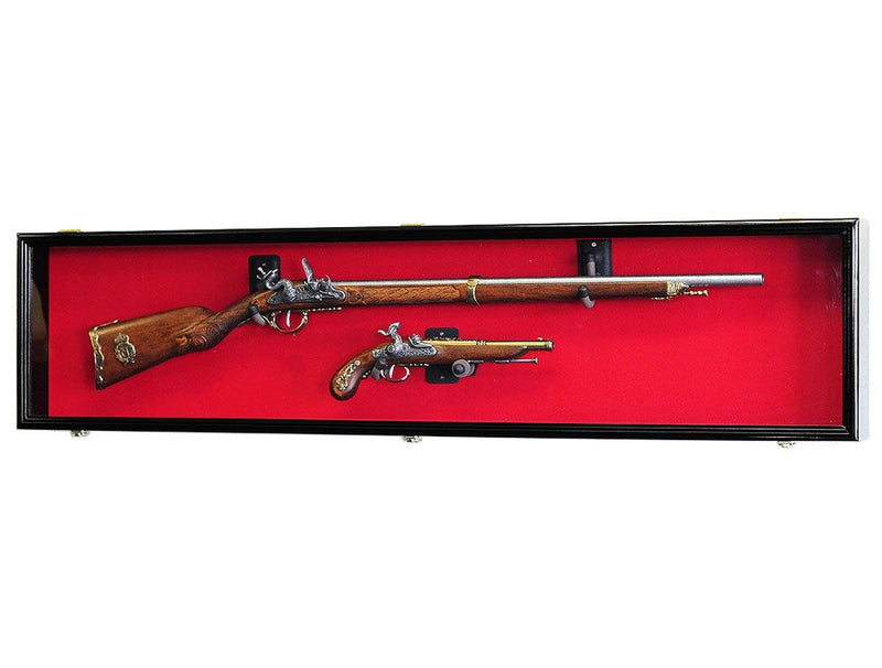 Long Rifle / Musket Gun Display Case Cabinet - 54" - sfDisplay.com