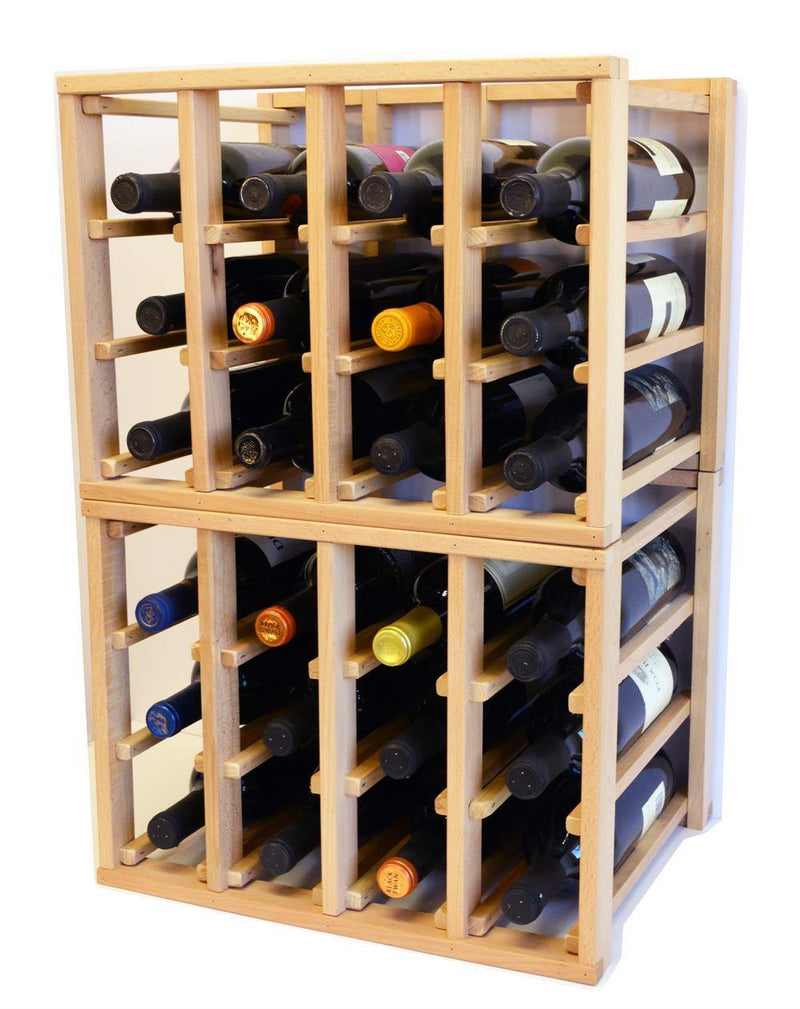 24 Bottle Modular Stackable Wine Rack (Stack As Many Sets Together) - sfDisplay.com